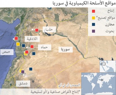 مواقع الاسلحة الكيمياوية في سوريا