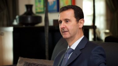 Syria's  President Bashar al-Assad is seen during an interview to the American magazine Foreign Affairs published on Monday in Damascus